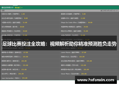 足球比赛投注全攻略：视频解析助你精准预测胜负走势
